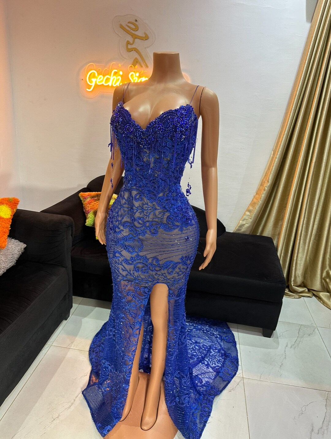 Rhinestone Lace, Prom Dress, Wedding Guest, Luxurydress,lace Style ...