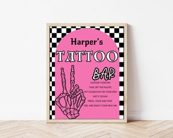 Plaque de tatouage Bad TWO the Bone : décoration de fête pour 2e anniversaire (modèle DIY)