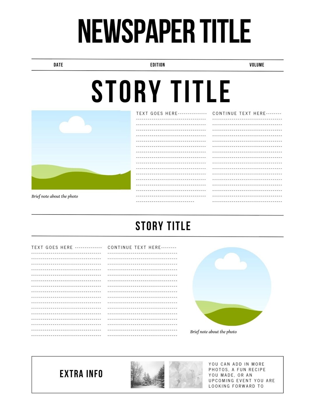 Family Newspaper Canva Template Canva Newspaper Template Homeschool Family Newspaper Canva Template Canva Newspaper Template Homeschool