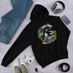 Studio Ghibli Inspired Hoodie Cozy Anime Fan Apparel for Casual Wear Perfect Otaku Gift, Ghibli Movie Merch, totoro image 5