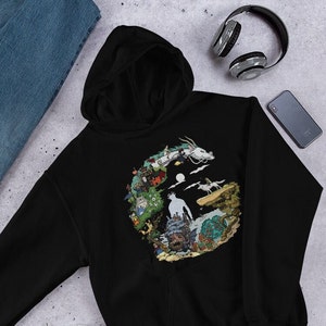 Studio Ghibli Inspired Hoodie Cozy Anime Fan Apparel for Casual Wear Perfect Otaku Gift, Ghibli Movie Merch, totoro image 1