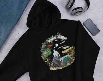 Studio Ghibli Inspired Hoodie - Cozy Anime Fan Apparel for Casual Wear - Perfect Otaku Gift, Ghibli Movie Merch, totoro