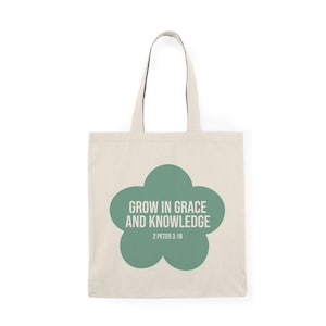 Bible Verse Floral Natural Tote Bag