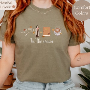 Chemise catholique d'automne aux couleurs confort pour femme, t-shirt automne surdimensionné pour cadeau de produits dérivés esthétiques catholiques, t-shirt foi religieuse catholique biblique