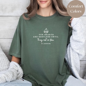 Catholic Saint Shirt for Women Gift Saint Augustine Catholic Gift Comfort Color Tee Minimalist Catholic Saint Shirt Catholic Gifts For Women