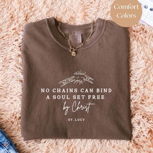 Saint Lucy Catholic Shirt: Comfort Colors, Minimalist Christian Tee