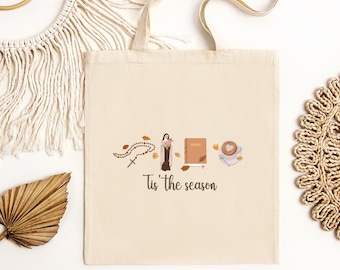 Fall Catholic Canvas Tote Bag for Women,Autumn Catholic Girl Godly Gifts,Catholic Bible Merch Tote Bag,Catholic St. Therese of Lisieux Gifts