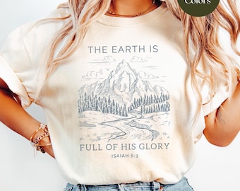 Comfort Colors Christian T-Shirt: Mountains Bible Verse, Catholic Gift