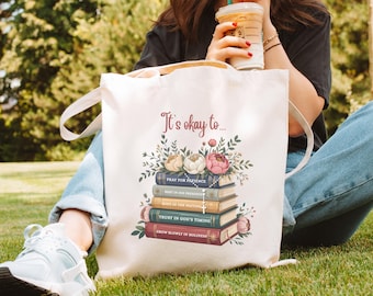 Catholic Tote Bag Gift for Women Catholic Book Bag Teacher Gift Catholic Friend Gift Church Mass Bible Canvas Tote Bag Religious Godly Gift