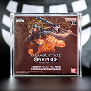 One Piece Card Game Booster Box Acrylic Case (OP02 & OP01 Blue Bottom)