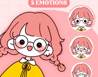 Cute Chibi PNGTuber Model | Chibi Girl PNGTuber Premade Model | Chibi PNG Tuber Asset | Cute PNG Tuber Model | Vtuber Model, VeadoTube Model