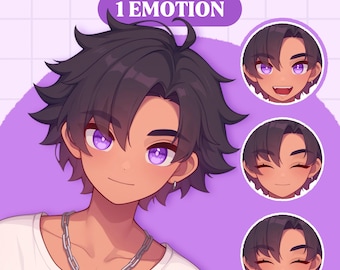 Leuk pngTuber-model | Anime jongen premade pngTuber-model | VeadoTube-model | Leuk png-knolmodel | Vtuber-model, reactief png-bestand, GIFTuber M01
