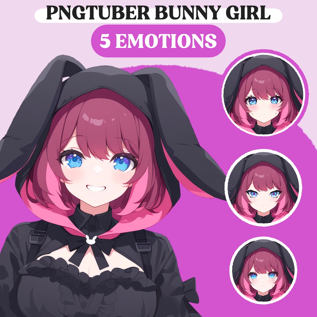 Pngtuber Model | Bunny Girl Pngtuber Premade Model | Anime Pngtuber ...