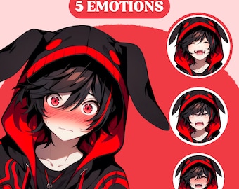 Modelo PNGTuber / Bunny Boy PNGTuber Modelo prefabricado / Anime PNG Tuber Assets / Animal lindo PNGTuber Boy / Vtuber Assets, Modelo VeadoTube