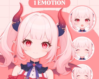 Cute PNGTuber Model | Cute Evil Girl PNGTuber Premade Model | VeadoTube Model | Cute PNG Tuber Model | Vtuber Model, Reactive PNG, GIFTuber