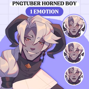 Cute PNGTuber Model | Horned Boy PNGTuber Premade Model | VeadoTube Model | Cute PNG Tuber Model | Vtuber Model, Reactive PNG, GIFTuber