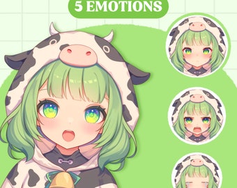 Lindo modelo PNGTuber / Vaquera PNGTuber Modelo prefabricado / Chibi PNG Tuber Asset / Lindo PNG Tuber Modelo / Vtuber Assets, VeadoTube, GIFTuber