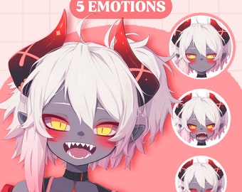 Cute PNGTuber Model | Evil Girl PNGTuber Premade Model, VeadoTube Model, Cute PNG Tuber Model, Vtuber Model, Reactive PNG, GIFTuber