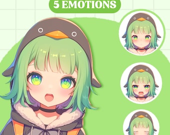 Cute PNGTuber Model | Penguin Girl PNGTuber Premade Model | Chibi PNG Tuber Asset | Cute PNG Tuber Model, Vtuber Assets, VeadoTube, GIFTuber