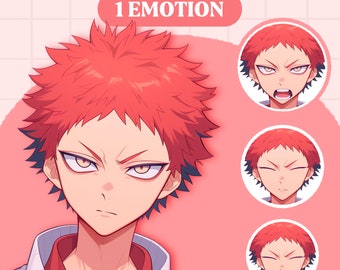 Modèle mignon PNGTuber | Modèle préfabriqué PNGTuber Anime Boy | Modèle VeadoTube | Joli modèle de tubercule PNG | Modèle Vtuber, PNG réactif, GIFTuber