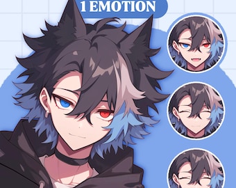 Leuk pngTuber-model | Anime jongen premade pngTuber-model | VeadoTube-model | Leuk png-knolmodel | Vtuber-model, reactief png-bestand, GIFTuber M02