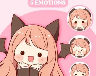 Chibi PNGTuber Model | Chibi Succubus Girl PNGTuber Premade Model | Chibi PNG Tuber Asset | Kawaii PNG Tuber Model | Vtuber Model, VeadoTube