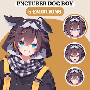 PNGTuber Model | Dog Boy PNGTuber Premade Model | Animal PNGTuber Assets | Anime Vtuber Model | Vtuber Assets | VeadoTube Model, Streamer