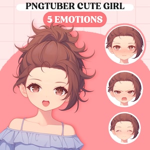 Schattig PNGTuber-model | Cool Girl PNGTuber Premade Model, VeadoTube Model, Schattig PNG Tuber Model, Vtuber Model, Reactieve PNG, GIFTuber