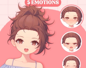 Cute PNGTuber Model | Cool Girl PNGTuber Premade Model, VeadoTube Model, Cute PNG Tuber Model, Vtuber Model, Reactive PNG, GIFTuber