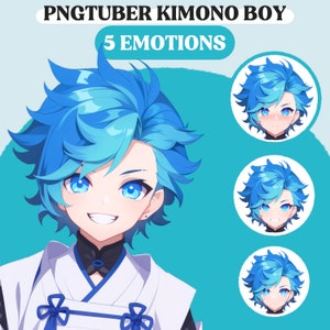 PNGTuber Model | Kimono Boy PNGTuber Premade Model | PNGTuber Assets | Anime Vtuber Model | Vtuber Assets | VeadoTube Model, Streamer