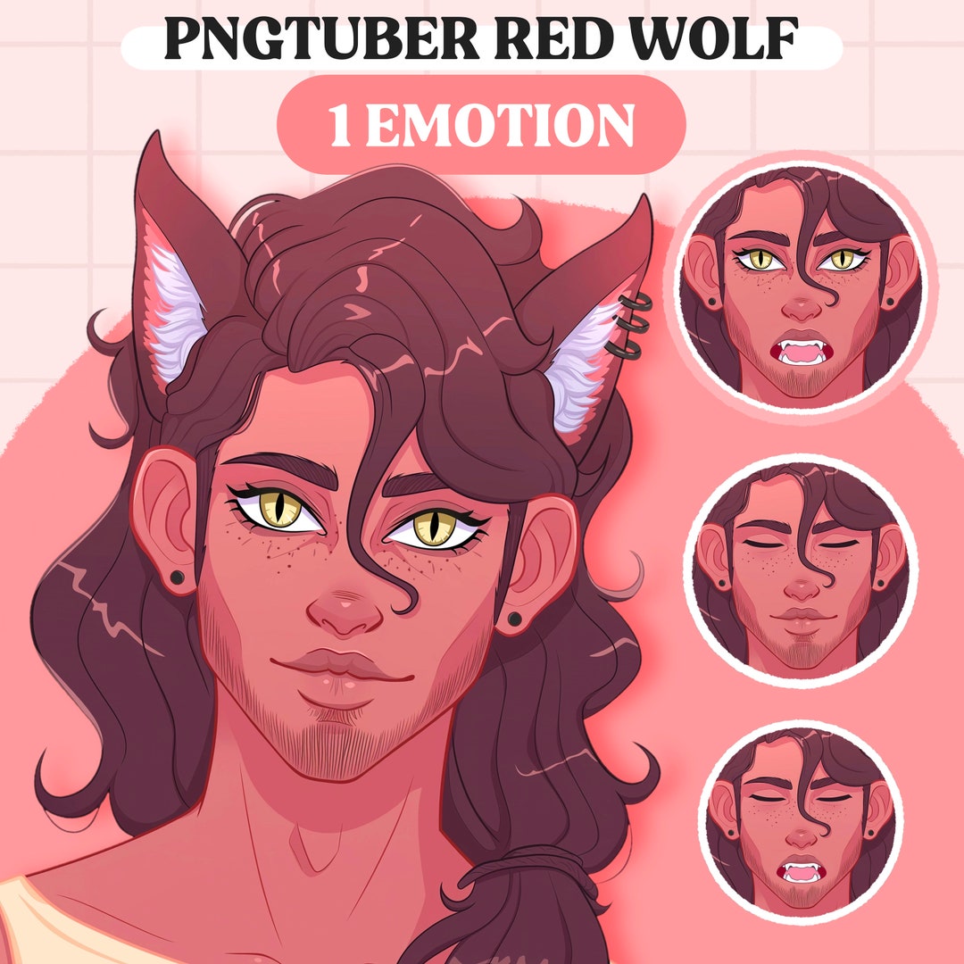 Cute Pngtuber Model | Red Wolf Non Binary Pngtuber Premade Model ...