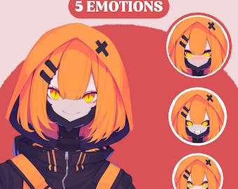 Modello PNGTuber / Ragazza Punk PNGTuber Modello preconfezionato / Risorse Anime PNG Tuber / Modello Vtuber / Risorse Vtuber / Modello Veadotube / GIFTuber
