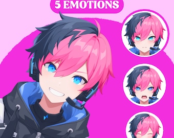 Modelo PNGTuber / Streamer Boy Modelo prefabricado PNGTuber / Activos masculinos PNGTuber / Modelo Vtuber de anime / Activos Vtuber, Modelo VeadoTube, Stream