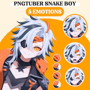 PNGTuber Model | Snake Boy PNGTuber Premade Model | Anime PNG Tuber Assets | Cute Animal PNGTuber Boy | Giftuber, Vtuber Assets, VeadoTube