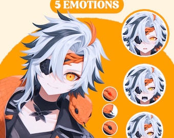 PNGTuber Modell | Snake Boy PNGTuber Vorgefertigtes Modell | Anime PNG PNG Dateien | Niedliches Tier PNGTuber Junge | Giftuber, Vtuber Aktiva, VeadoTube