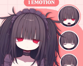 Cute PNGTuber Model | Gothic Girl PNGTuber Premade Model | VeadoTube Model | Cute PNG Tuber Model | Vtuber Model, Reactive PNG, GIFTuber