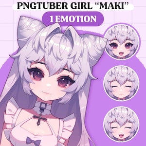 Leuk pngTuber-model | Premade anime-meisje pngTuber-model | VeadoTube-model | Leuk png-knolmodel | Vtuber-model, reactief png-bestand, GIFTuber F06