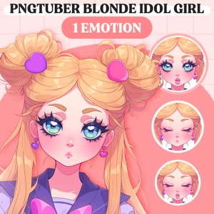 Schattig PNGTuber-model | Idool meisje PNGTuber Premade Model | VeadoTube-model | Schattig PNG-knolmodel | Vtuber-model, reactieve PNG, GIFTuber