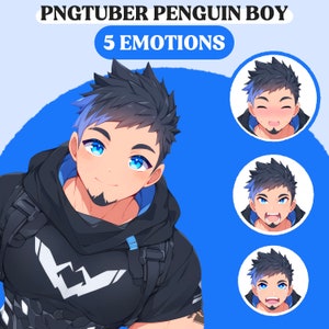 PNGTuber Model | Strong Boy PNGTuber Premade Model | Anime PNG Tuber Assets | Cute PNGTuber Boy | Giftuber, Vtuber Assets, VeadoTube Model