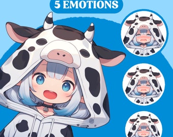 PNGTuber Model | Cow Girl PNGTuber Premade Model | Anime PNG Tuber Assets | Vtuber Model | Vtuber Assets | Veadotube Model | Streaming