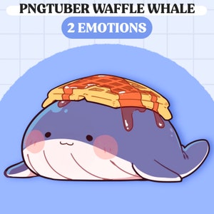 Cute Chibi PNGTuber Model | Chibi Waffle Whale PNGTuber Premade Model | Animal PNG Tuber | Cute PNG Tuber Model | Vtuber Model, VeadoTube