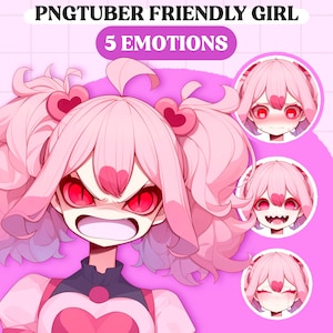 Schattig PNGTuber-model | Vriendelijk meisje PNGTuber Premade Model | VeadoTube-model | Schattig PNG-knolmodel | Vtuber-model, reactieve PNG, GIFTuber