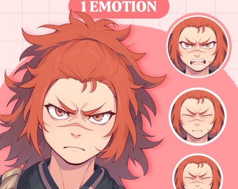 Modèle mignon PNGTuber | Modèle préfabriqué PNGTuber Anime Boy | Modèle VeadoTube | Joli modèle de tubercule PNG | Modèle Vtuber, PNG réactif, GIFTuber