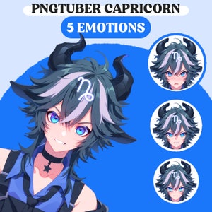 PNGTuber モデル | 山羊座の少年 PNGTuber 既成モデル | PNGTuber アセット | アニメ Vtuber モデル | Vtuber アセット | VeadoTube モデル、ストリーマー