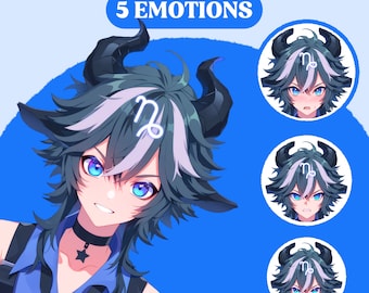 Modelo PNGTuber, Niño Capricornio, Modelo PNGTuber prefabricado, PNGTuber Assets, Modelo Anime Vtuber, Vtuber Assets, Modelo VeadoTube, Streamer