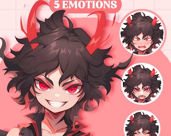 Lindo modelo PNGTuber / Evil Boy PNGTuber Modelo prefabricado / Modelo VeadoTube / Lindo modelo PNG Tuber / Modelo Vtuber, PNG reactivo, GIFTuber