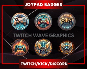 6 Twitch Sub Badges | Controller | Joypad | Gamepad | Pretty | Kawaii | Cute | Stream.