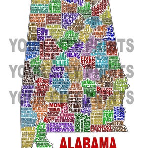 Alabama Word Map