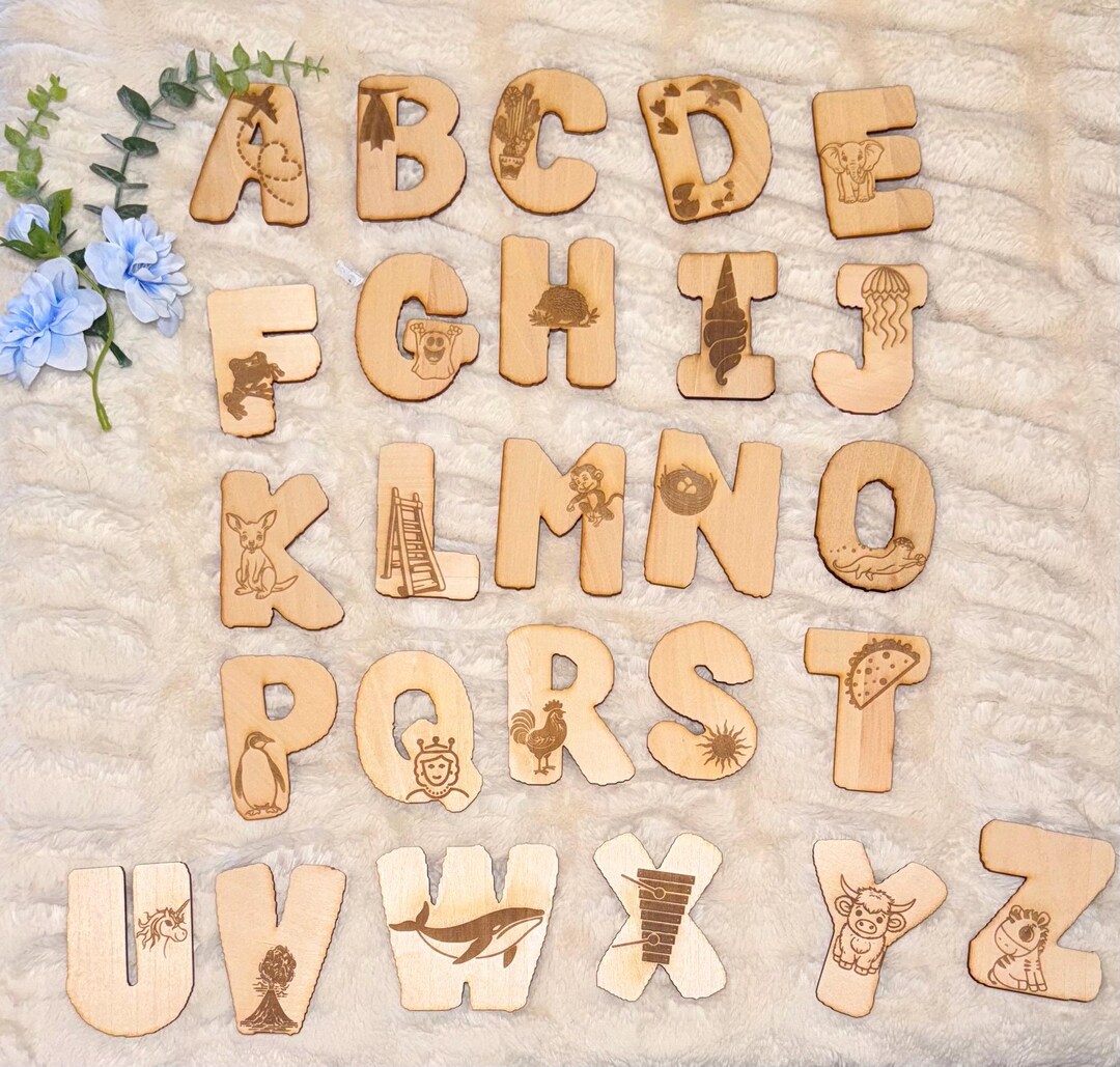 Handcrafted Wooden ABC Magnets, Montessori Learning - Etsy