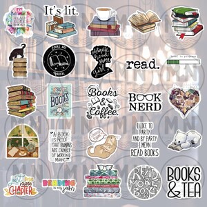Nerdy Book Stickers - Literary Laptop Decals, Book Lover Gift